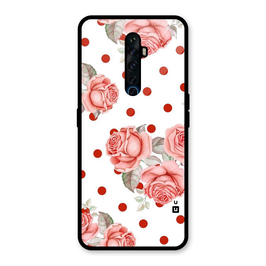 Red Peach Shade Flowers Glass Back Case for Oppo Reno2 Z