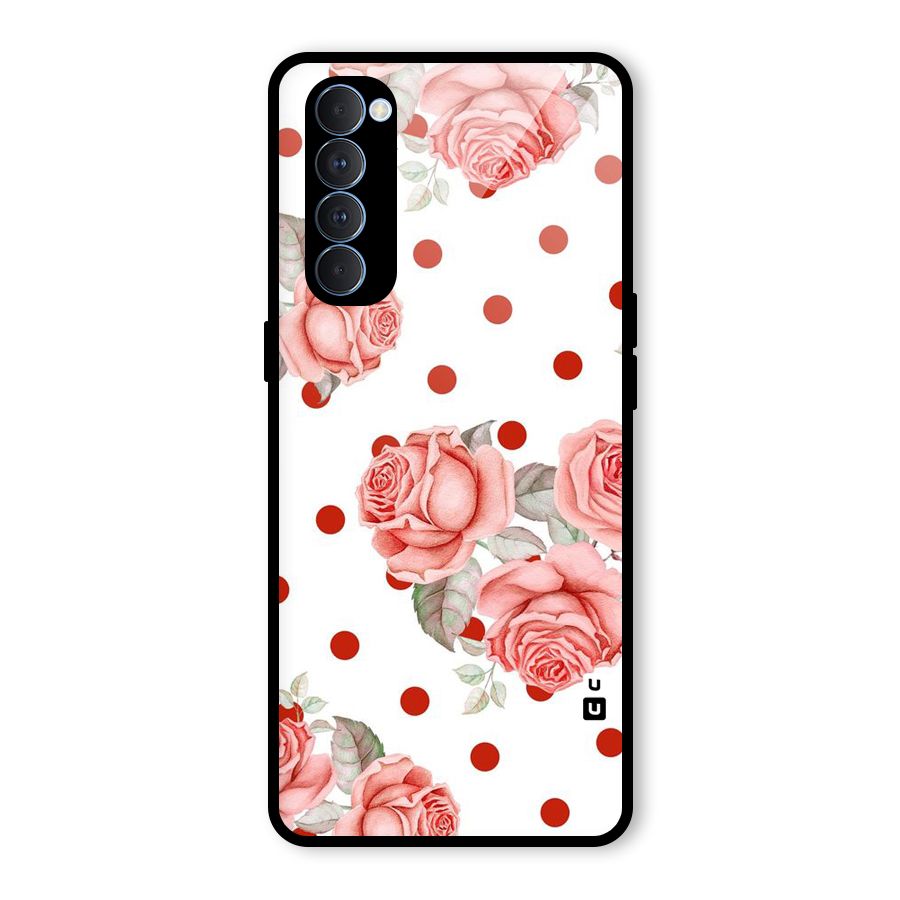 Red Peach Shade Flowers Glass Back Case for Oppo Reno4 Pro