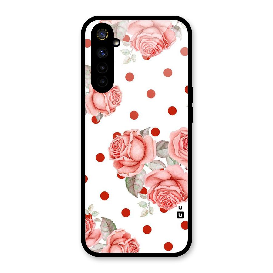 Red Peach Shade Flowers Glass Back Case for Realme 6
