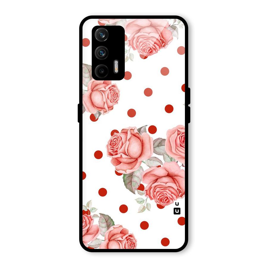 Red Peach Shade Flowers Glass Back Case for Realme GT 5G