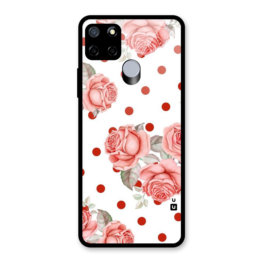 Red Peach Shade Flowers Glass Back Case for Realme Narzo 20