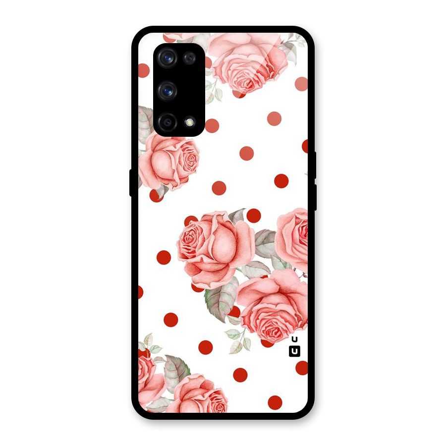 Red Peach Shade Flowers Glass Back Case for Realme X7 Pro