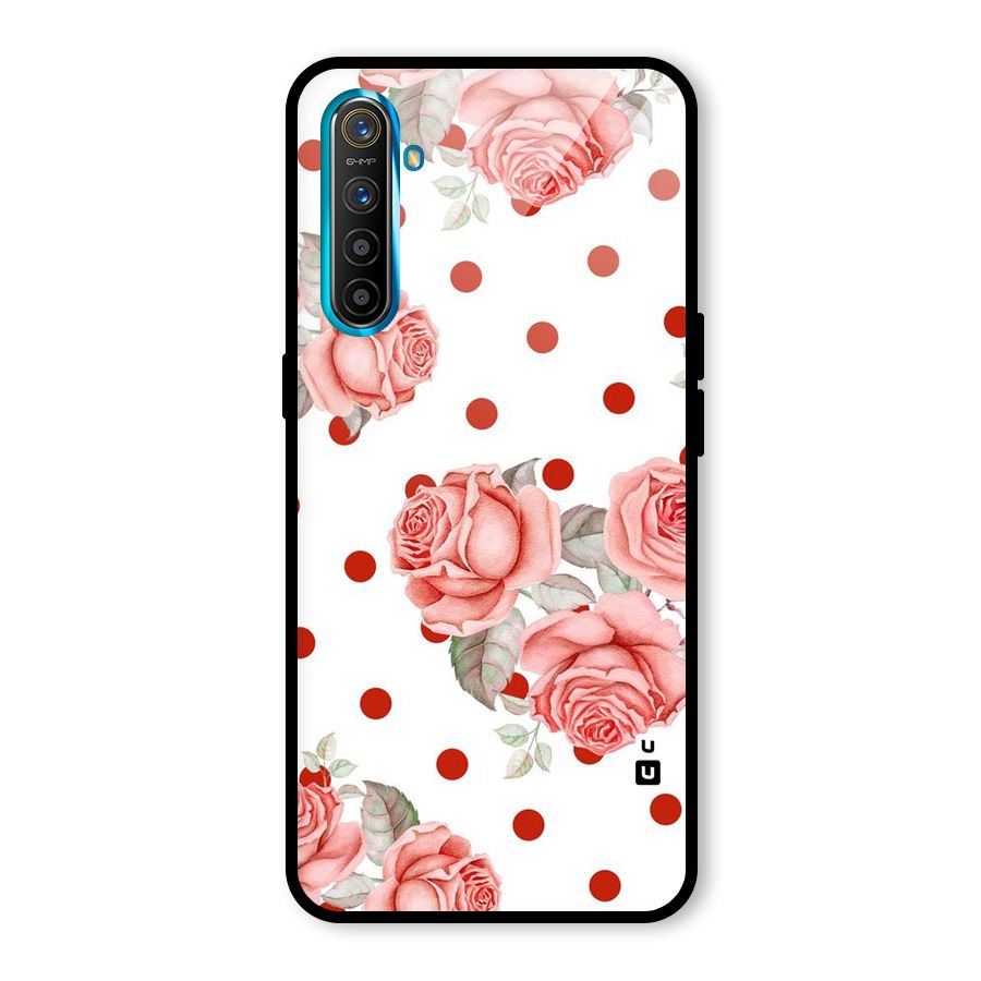 Red Peach Shade Flowers Glass Back Case for Realme XT