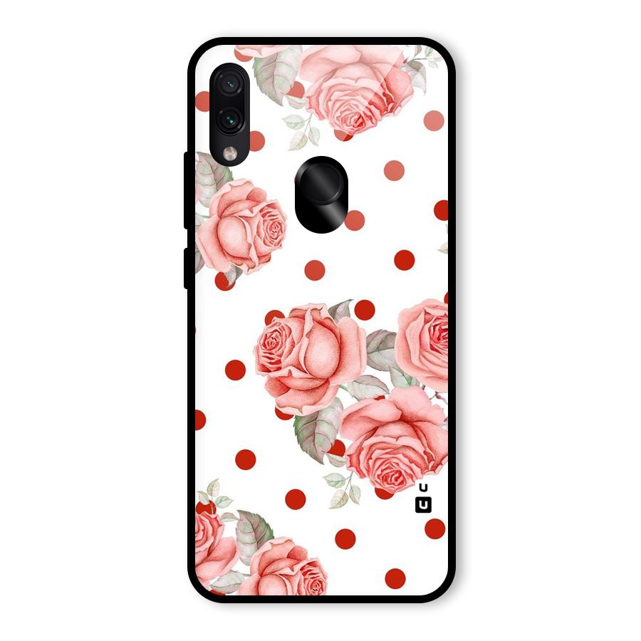 Red Peach Shade Flowers Glass Back Case for Redmi Note 7 Pro
