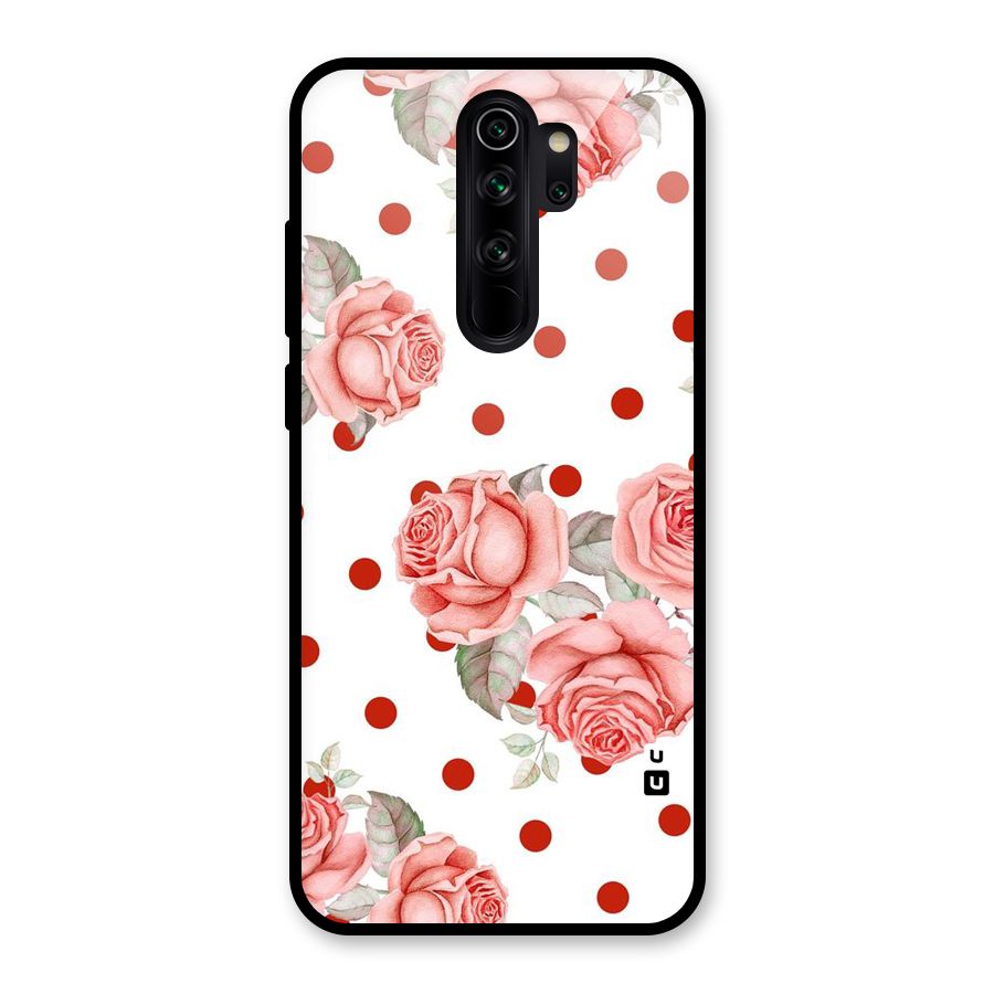 Red Peach Shade Flowers Glass Back Case for Redmi Note 8 Pro