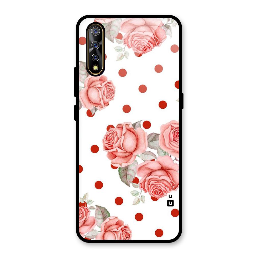 Red Peach Shade Flowers Glass Back Case for Vivo S1