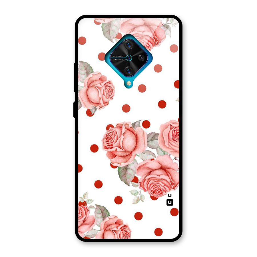 Red Peach Shade Flowers Glass Back Case for Vivo S1 Pro