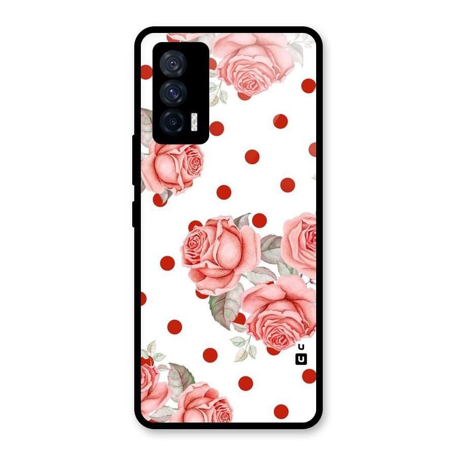Red Peach Shade Flowers Glass Back Case for Vivo iQOO 7 5G