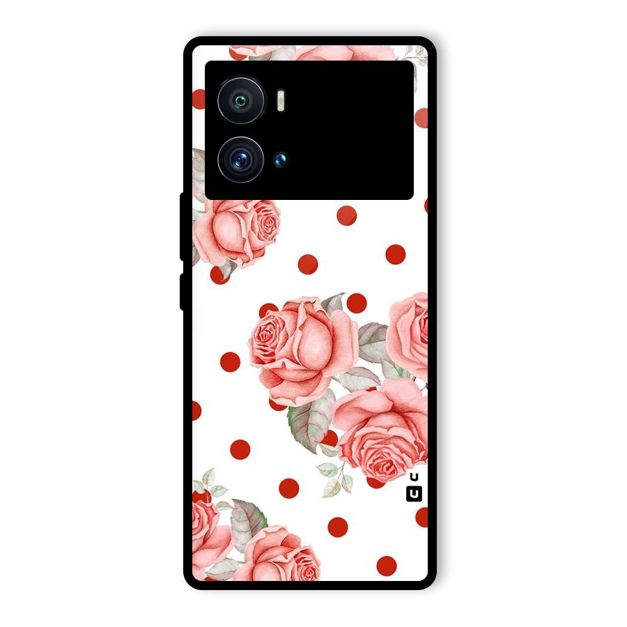 Red Peach Shade Flowers Glass Back Case for Vivo iQOO 9 Pro