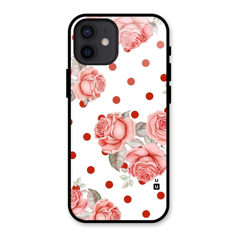 Red Peach Shade Flowers Glass Back Case for iPhone 12