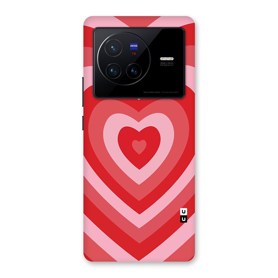 Red Retro Hearts Back Case for Vivo X80