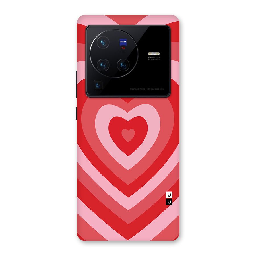 Red Retro Hearts Back Case for Vivo X80 Pro
