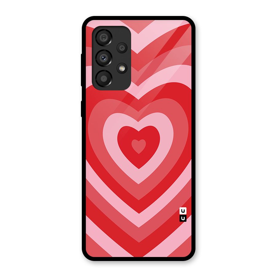 Red Retro Hearts Glass Back Case for Galaxy A33 5G