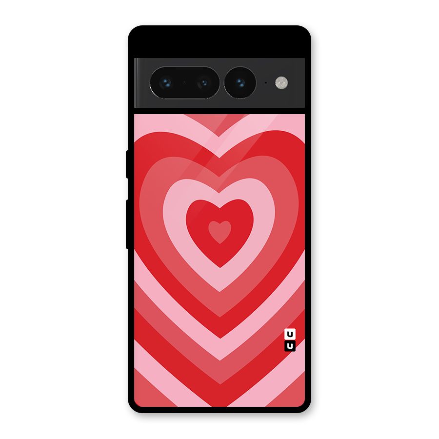 Red Retro Hearts Glass Back Case for Google Pixel 7 Pro