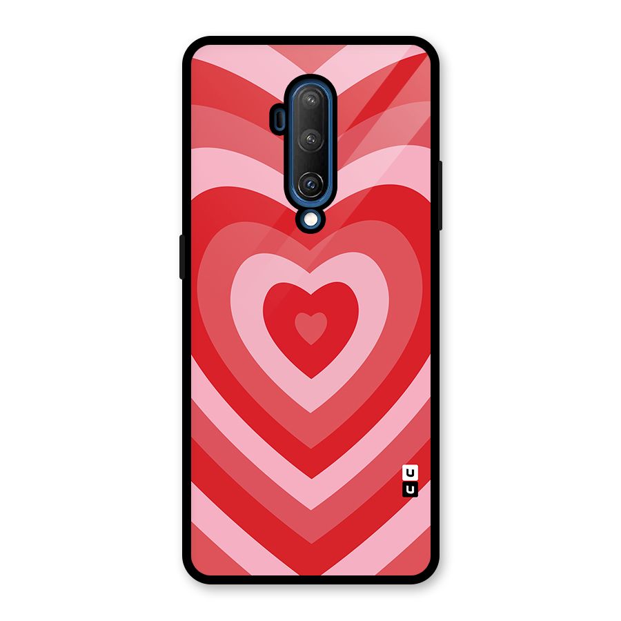 Red Retro Hearts Glass Back Case for OnePlus 7T Pro