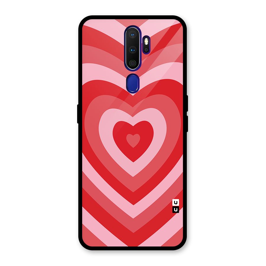 Red Retro Hearts Glass Back Case for Oppo A9 (2020)