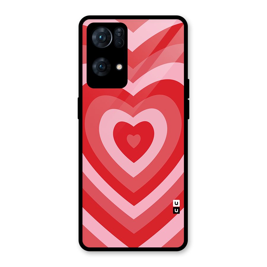 Red Retro Hearts Glass Back Case for Oppo Reno7 Pro 5G