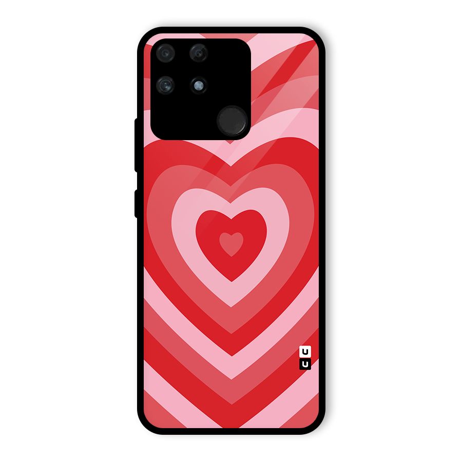 Red Retro Hearts Glass Back Case for Realme Narzo 50A
