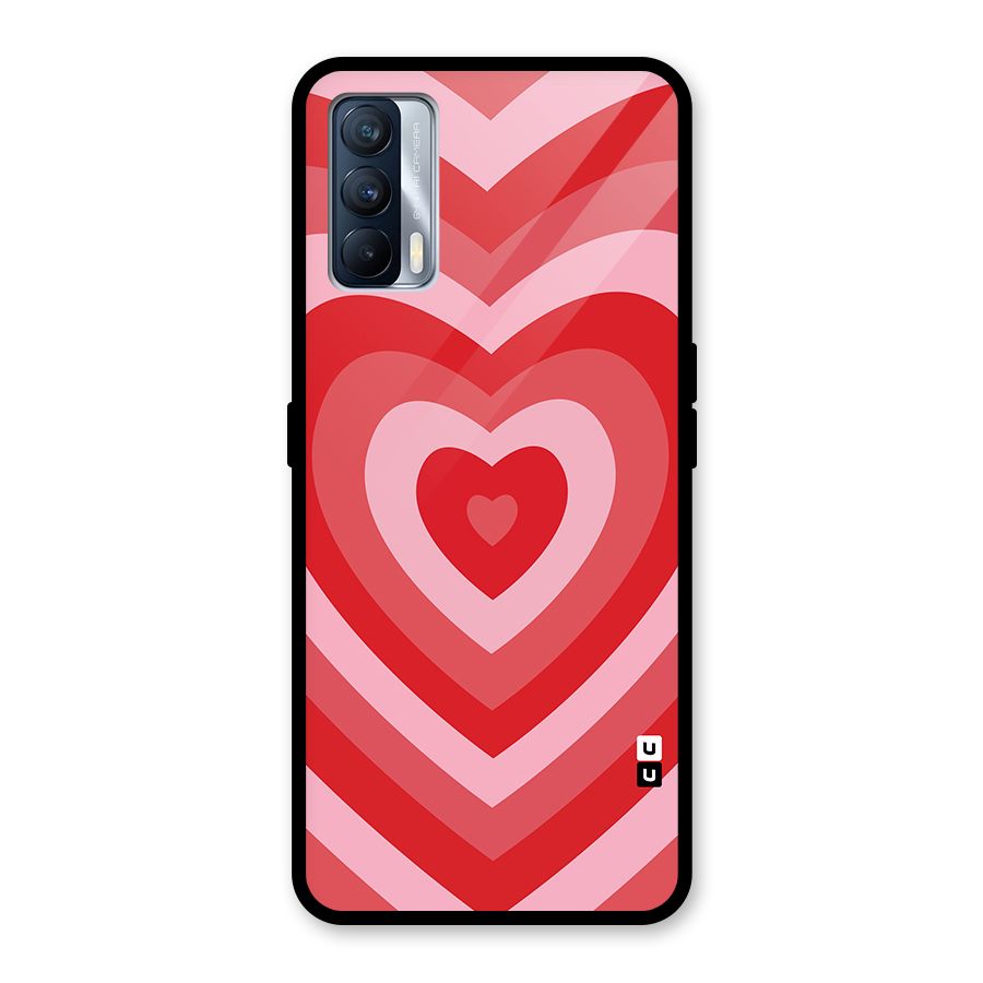 Red Retro Hearts Glass Back Case for Realme X7