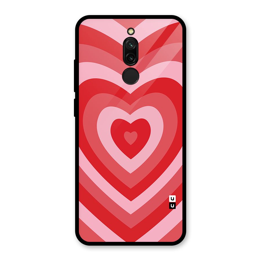 Red Retro Hearts Glass Back Case for Redmi 8