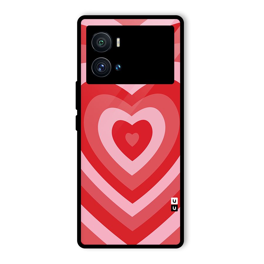 Red Retro Hearts Glass Back Case for Vivo iQOO 9 Pro