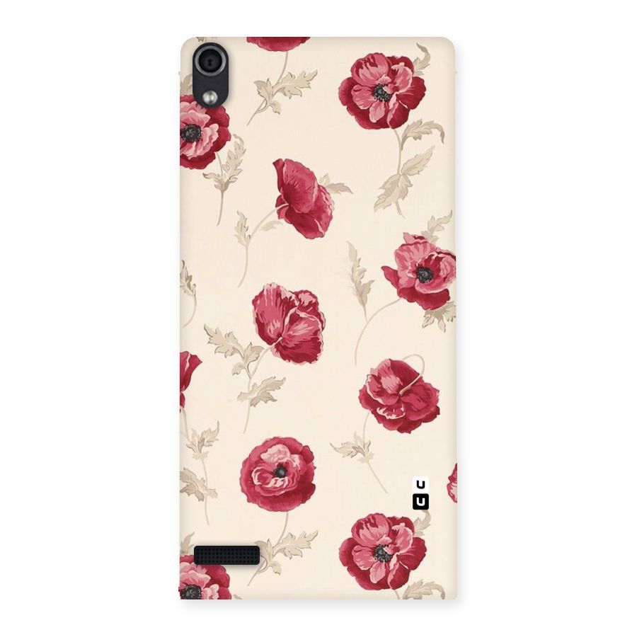 Red Rose Floral Art Back Case for Ascend P6