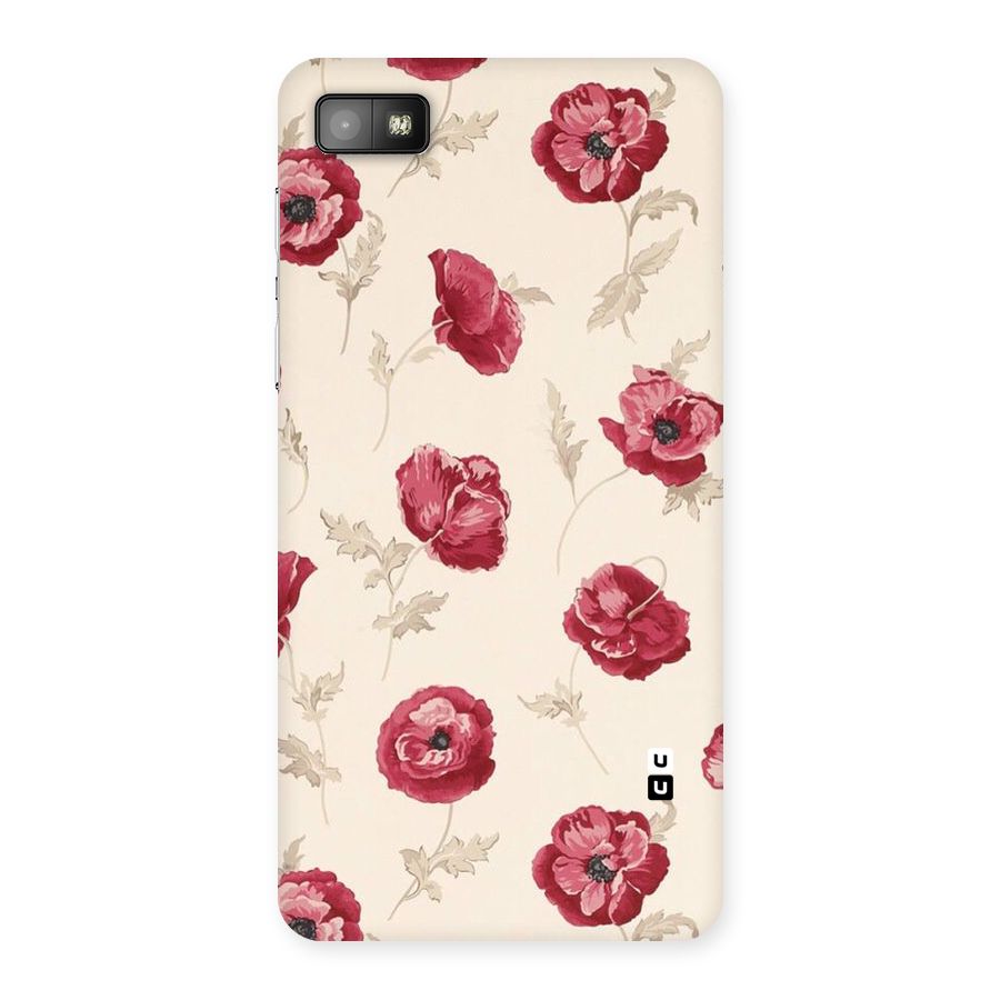 Red Rose Floral Art Back Case for Blackberry Z10