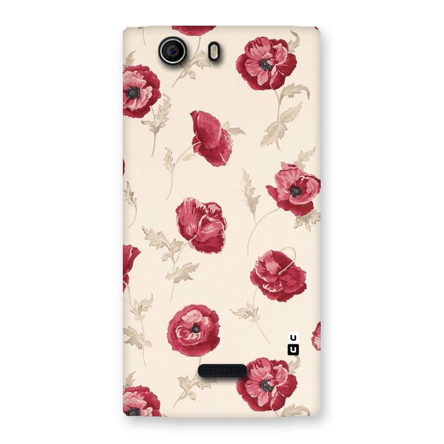Red Rose Floral Art Back Case for Canvas Nitro 2 E311