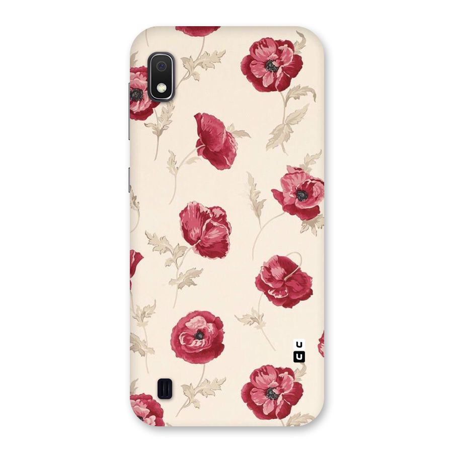Red Rose Floral Art Back Case for Galaxy A10