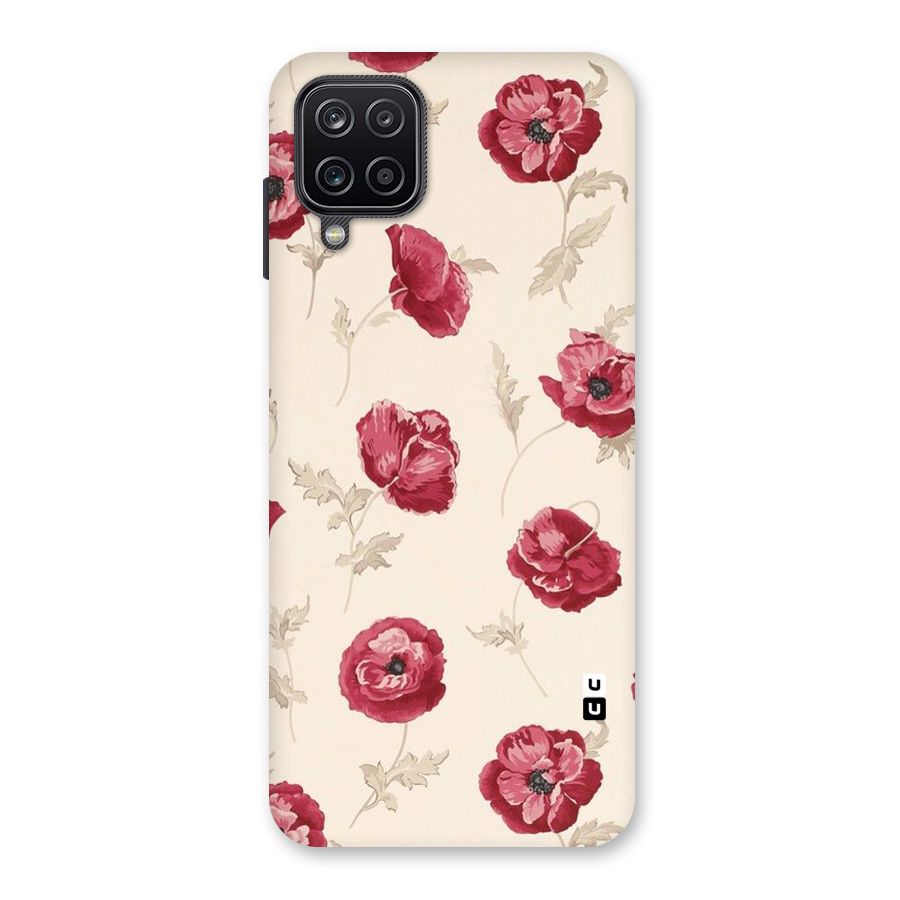 Red Rose Floral Art Back Case for Galaxy A12
