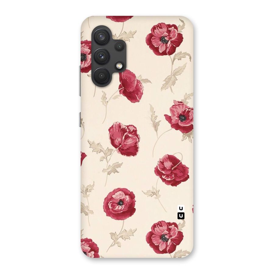 Red Rose Floral Art Back Case for Galaxy A32