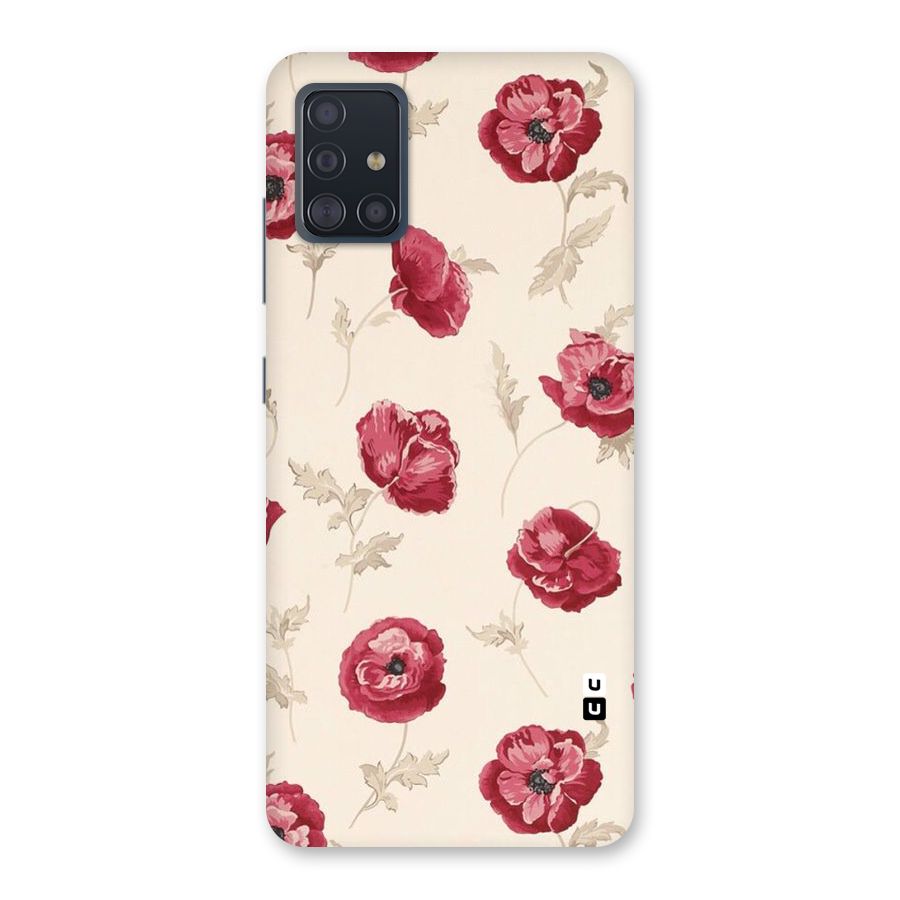 Red Rose Floral Art Back Case for Galaxy A51