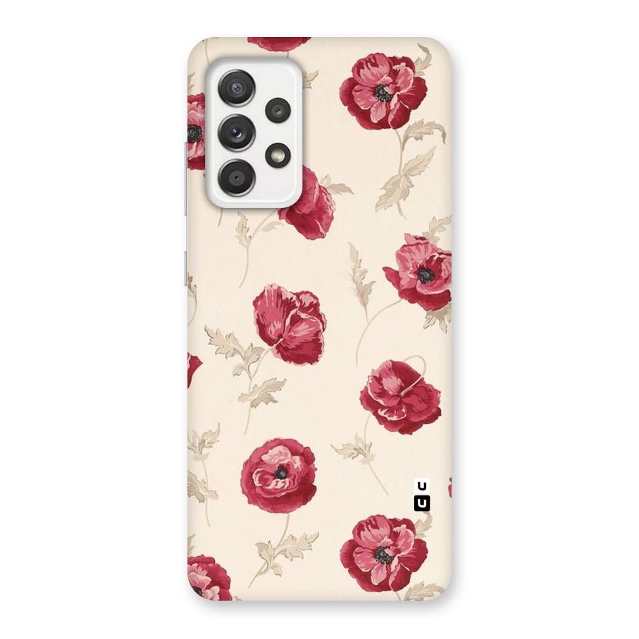 Red Rose Floral Art Back Case for Galaxy A52