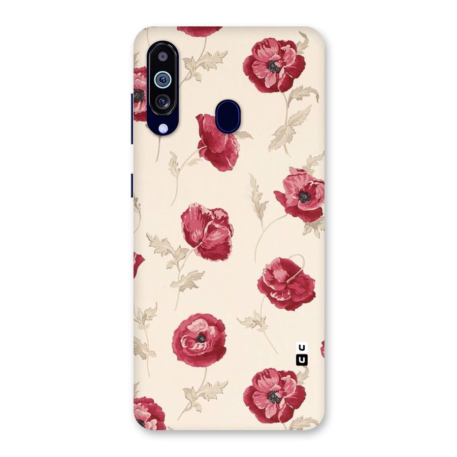 Red Rose Floral Art Back Case for Galaxy A60