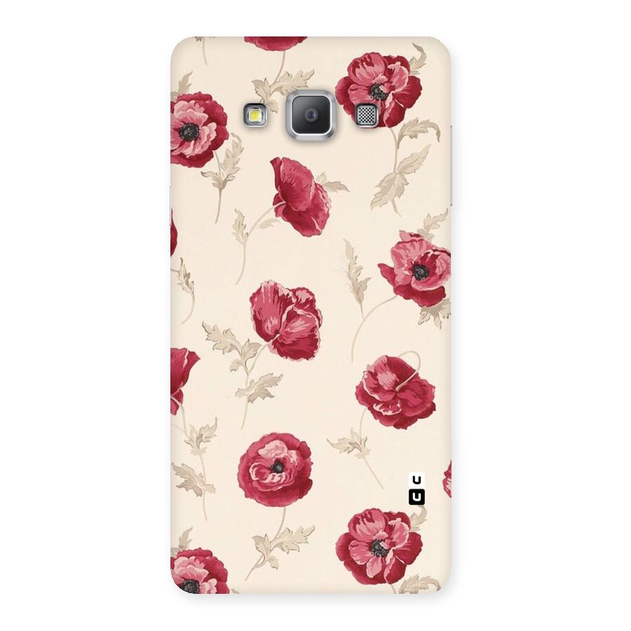 Red Rose Floral Art Back Case for Galaxy A7