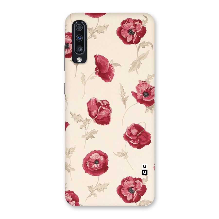 Red Rose Floral Art Back Case for Galaxy A70