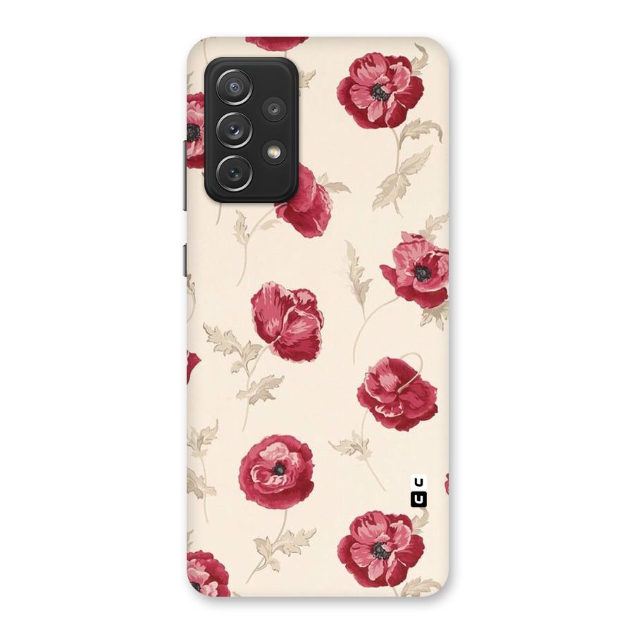 Red Rose Floral Art Back Case for Galaxy A72