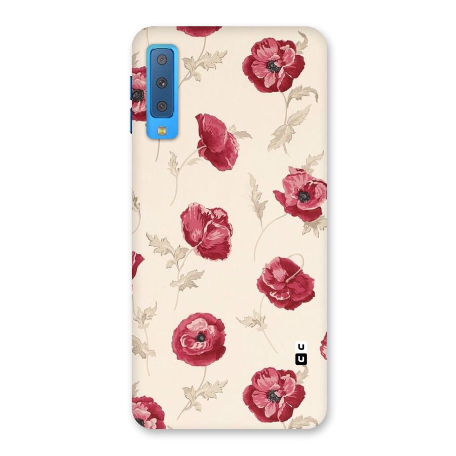 Red Rose Floral Art Back Case for Galaxy A7 (2018)