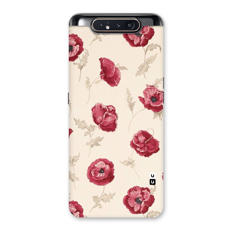 Red Rose Floral Art Back Case for Galaxy A80