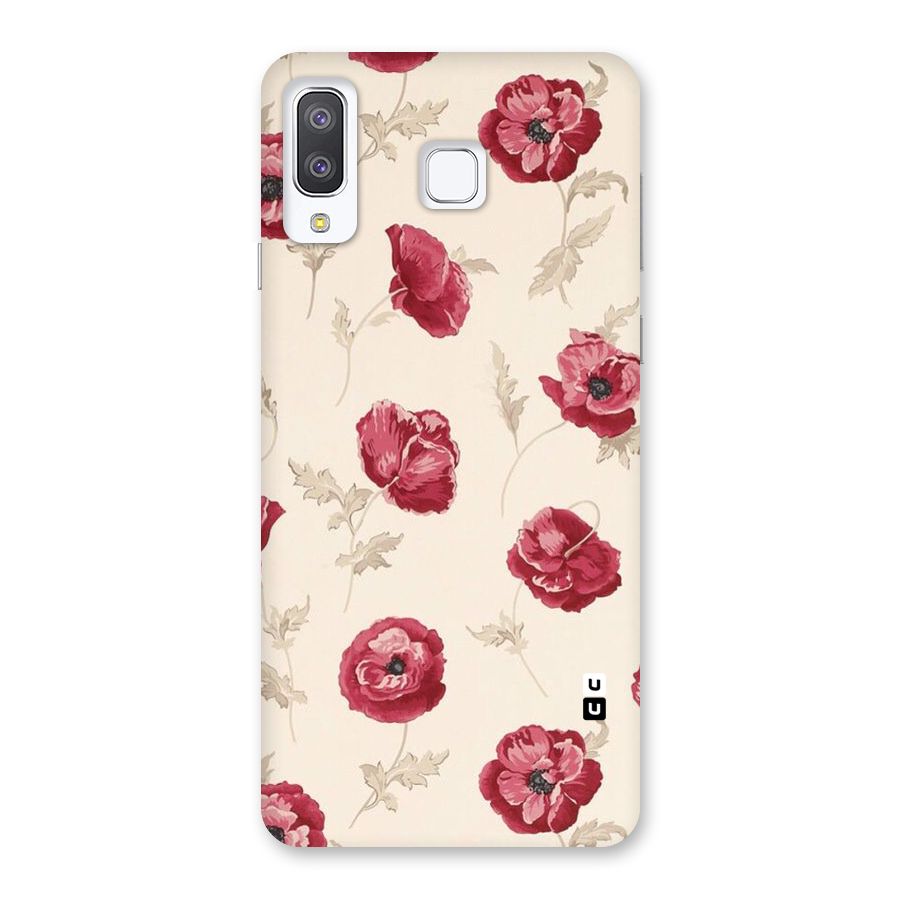 Red Rose Floral Art Back Case for Galaxy A8 Star