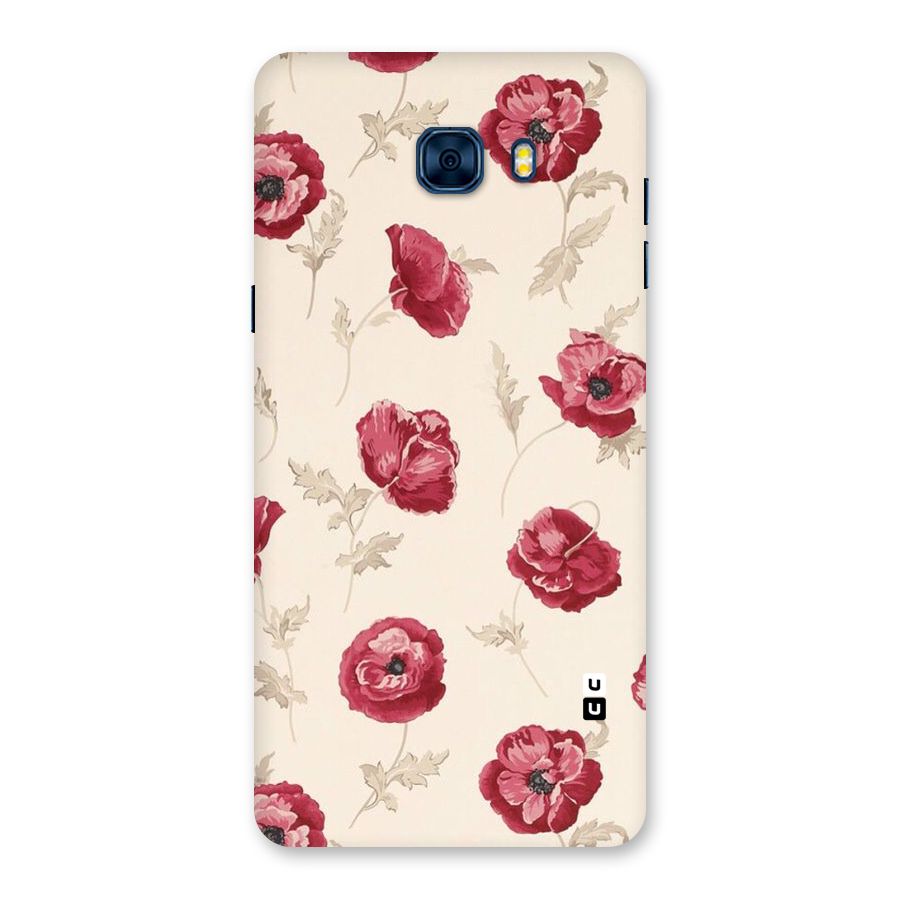 Red Rose Floral Art Back Case for Galaxy C7 Pro