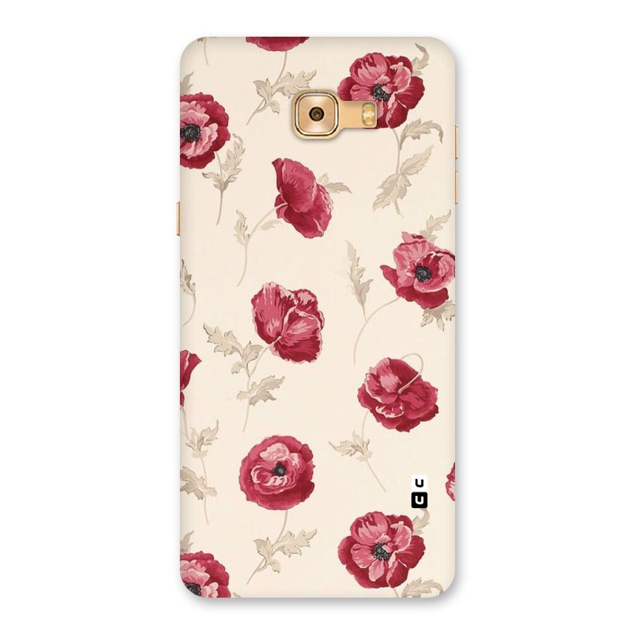 Red Rose Floral Art Back Case for Galaxy C9 Pro