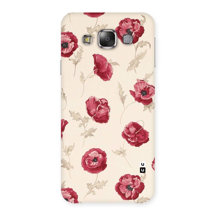 Red Rose Floral Art Back Case for Galaxy E7