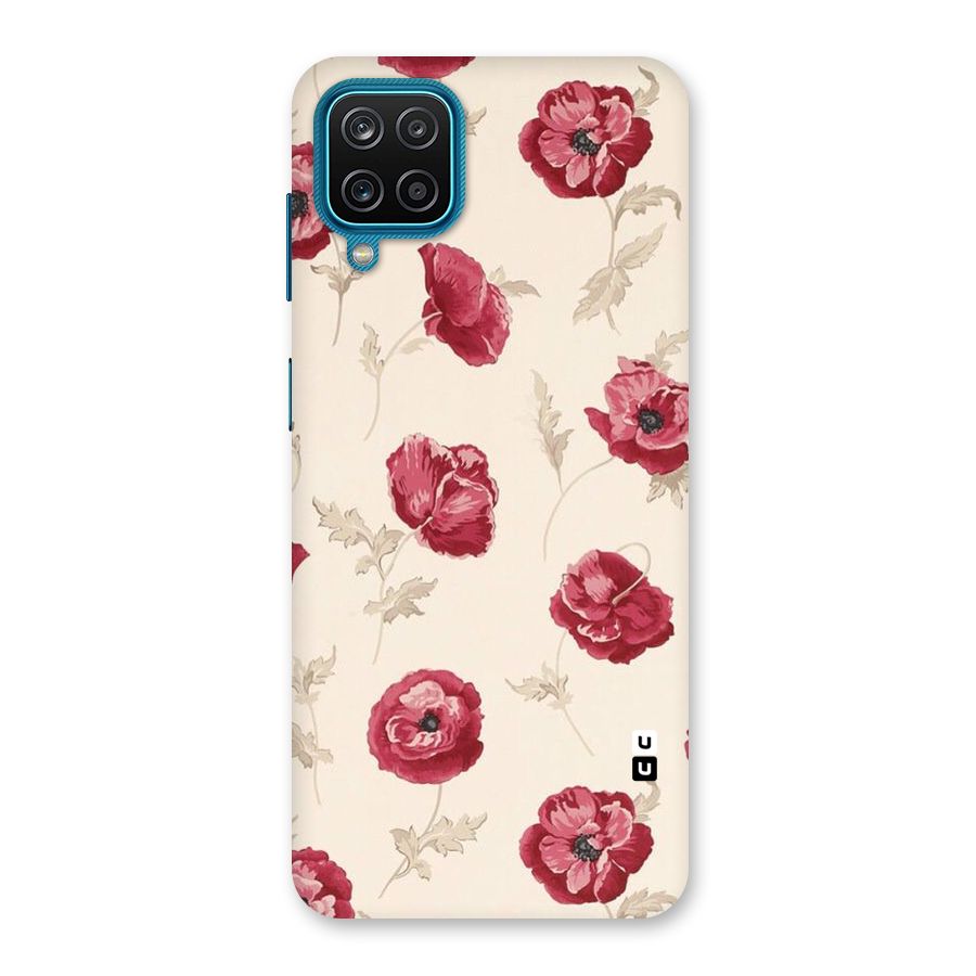 Red Rose Floral Art Back Case for Galaxy F12