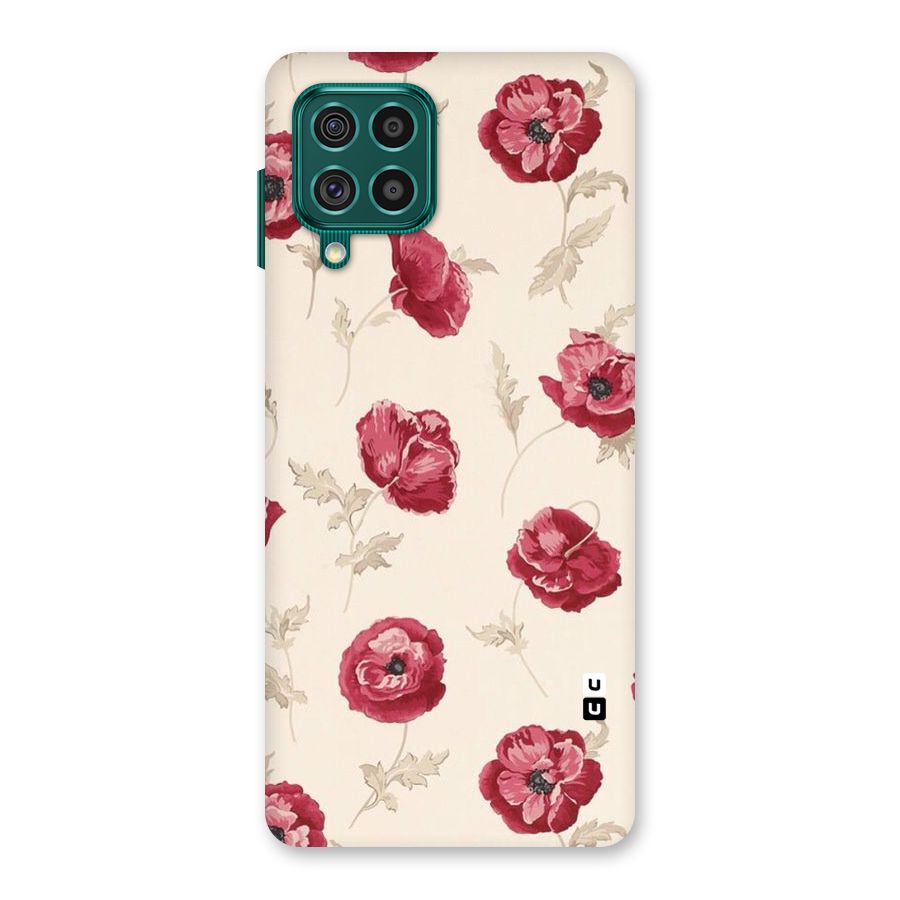 Red Rose Floral Art Back Case for Galaxy F62