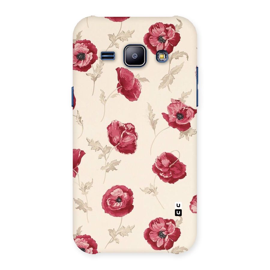 Red Rose Floral Art Back Case for Galaxy J1