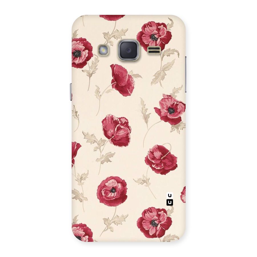 Red Rose Floral Art Back Case for Galaxy J2