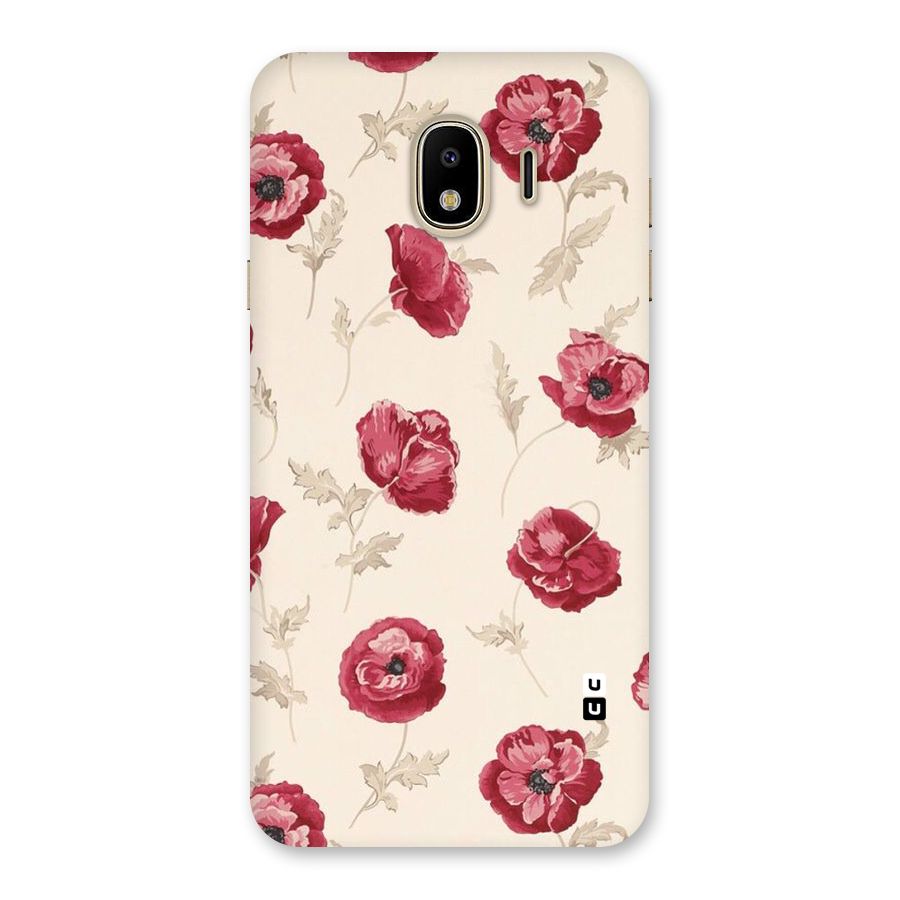 Red Rose Floral Art Back Case for Galaxy J4