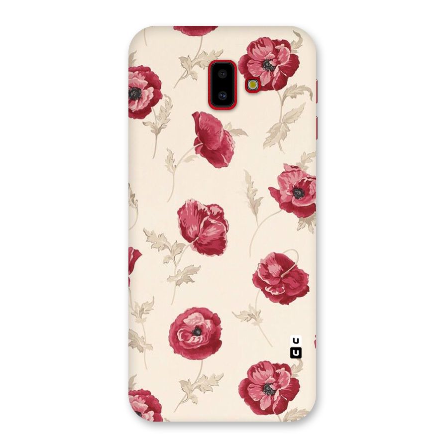 Red Rose Floral Art Back Case for Galaxy J6 Plus