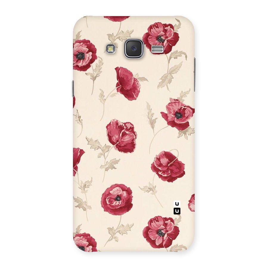 Red Rose Floral Art Back Case for Galaxy J7